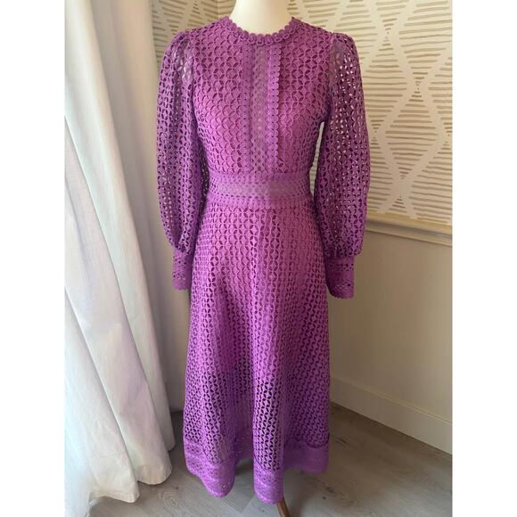 Boutique Women’s Small Purple Lace Cutout Midi Dress - Picture 4 of 9